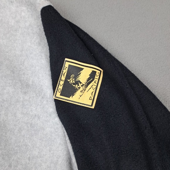 Vintage Ocean Pacific Fleece Jacket Mens Medium Colorblock Neon Ski Patch 90s EC - Picture 2 of 14